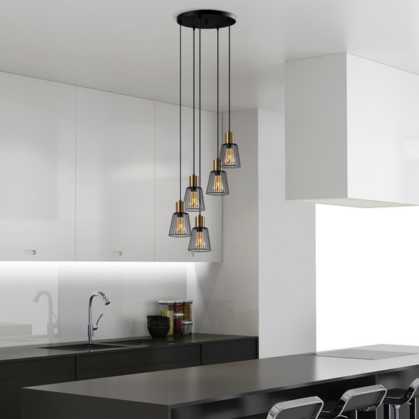 opviq Luminara Noir: Industrial Elegance Chandelier | Opviq
