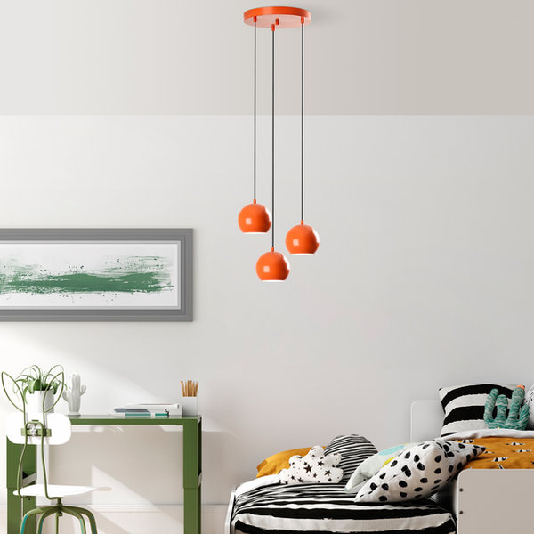 Opviq Luminara Orbit: Adjustable Orange Chandelier Delight | Opviq
