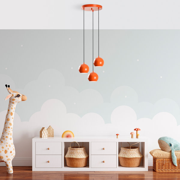 Opviq Luminara Orbit: Adjustable Orange Chandelier Delight | Opviq