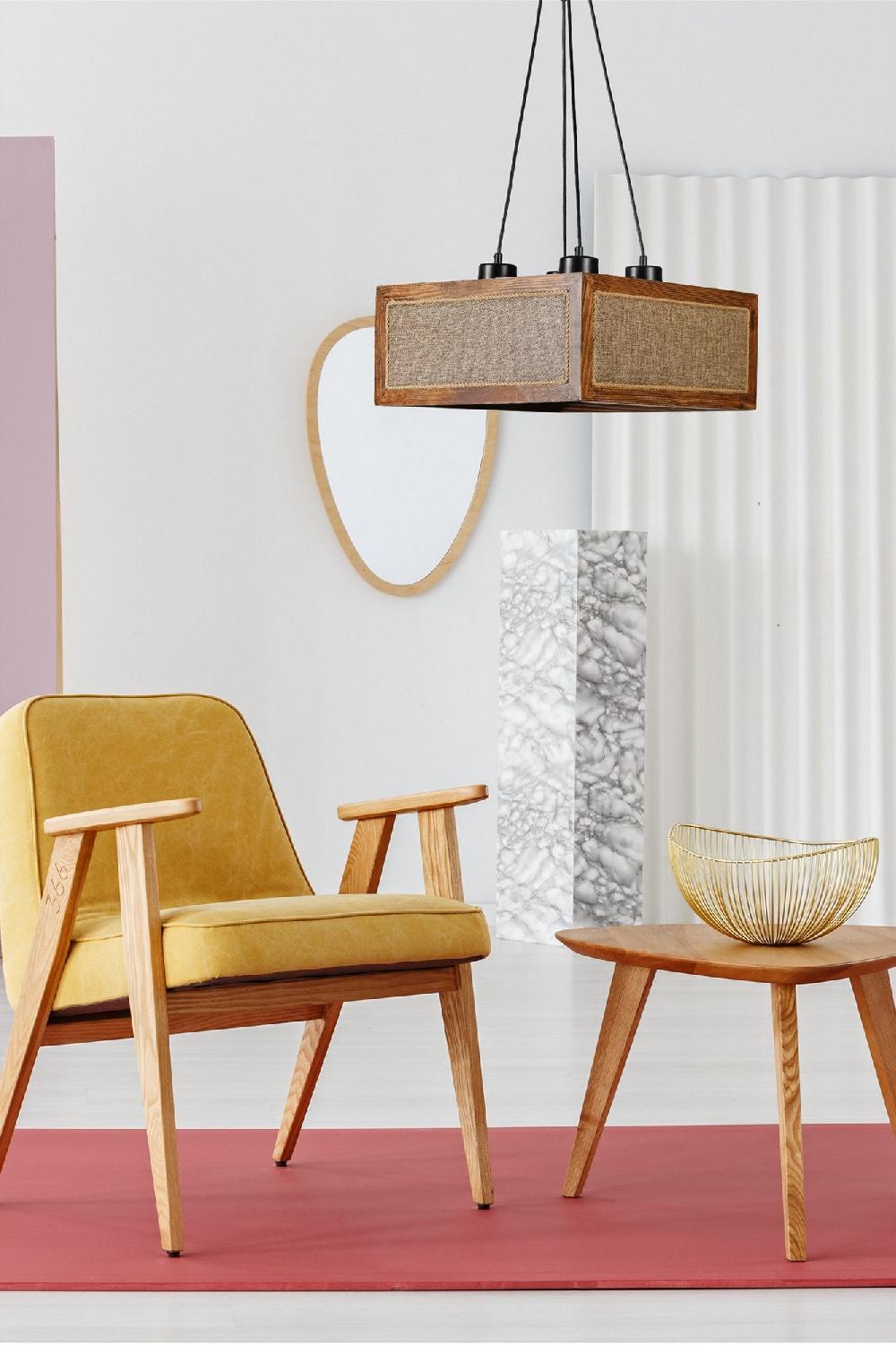 opviq LumiNatura: Rattan-Walnut Chandelier Elegance | Opviq