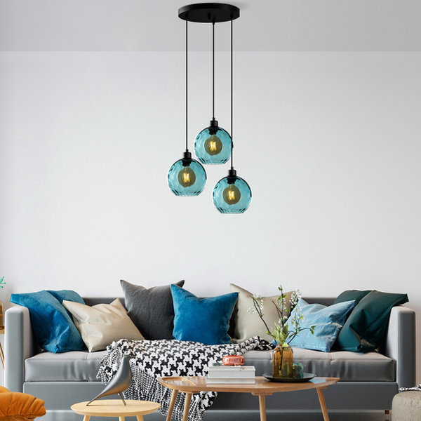 Opviq Luminous Cascade: Blue Elegance Chandelier | Opviq