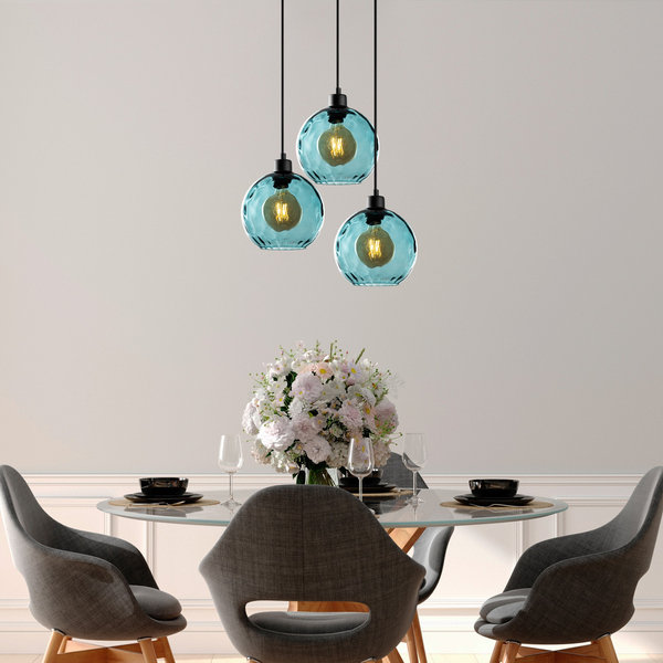 Opviq Luminous Cascade: Blue Elegance Chandelier | Opviq
