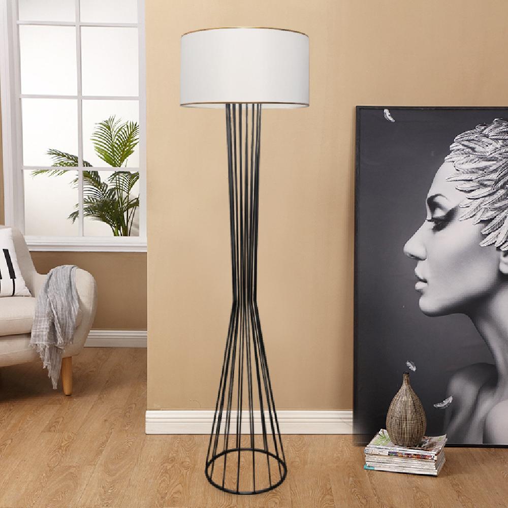 opviq Luminova Elegance: Modern White Metal Lamp | Opviq