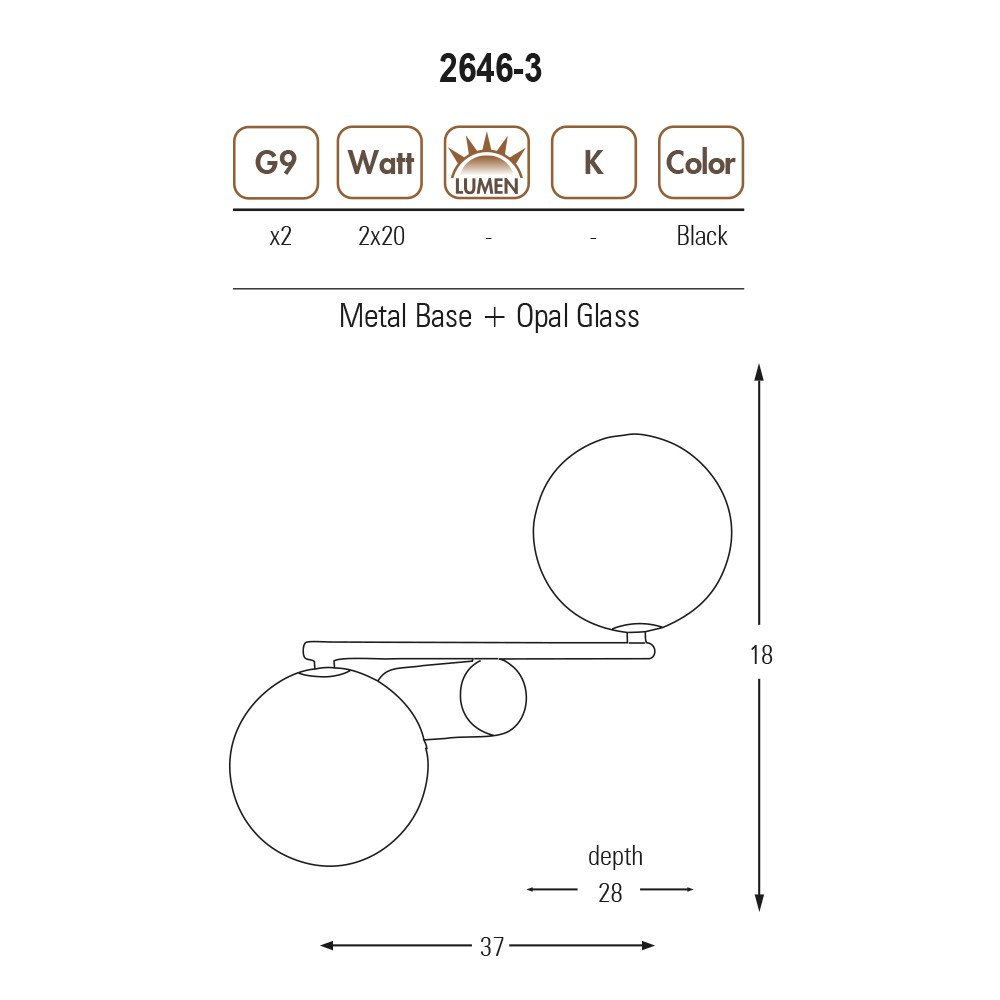 Opviq Luminova Noir: Modern Elegance Wall Lamp | Opviq
