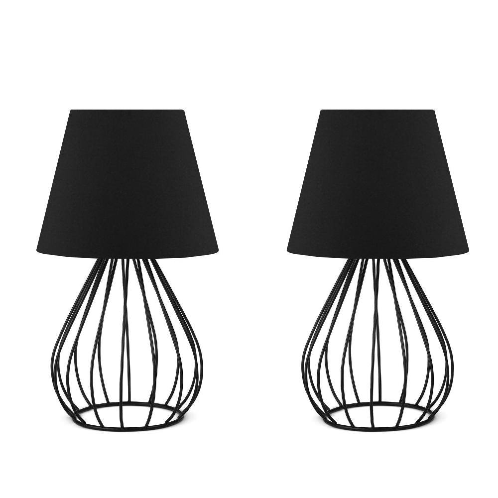 opviq LumiNox Duo: Modern Black Elegance Lamp Set | Opviq