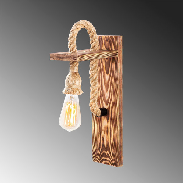 Opviq LumiRustic Glow: Wooden Elegance Wall Lamp | Opviq