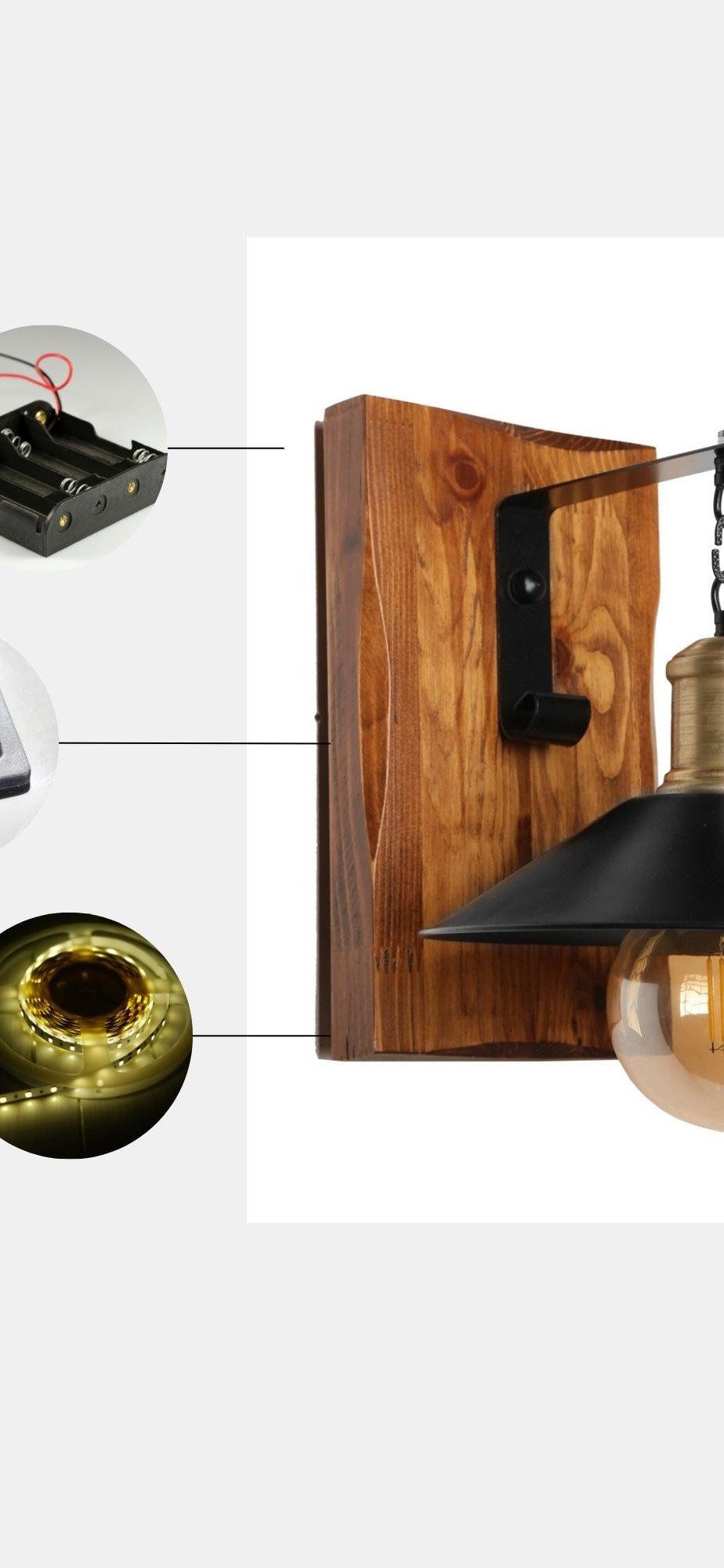 Opviq LumiWood Aura: Rustic Radiance Wall Lamp | Opviq