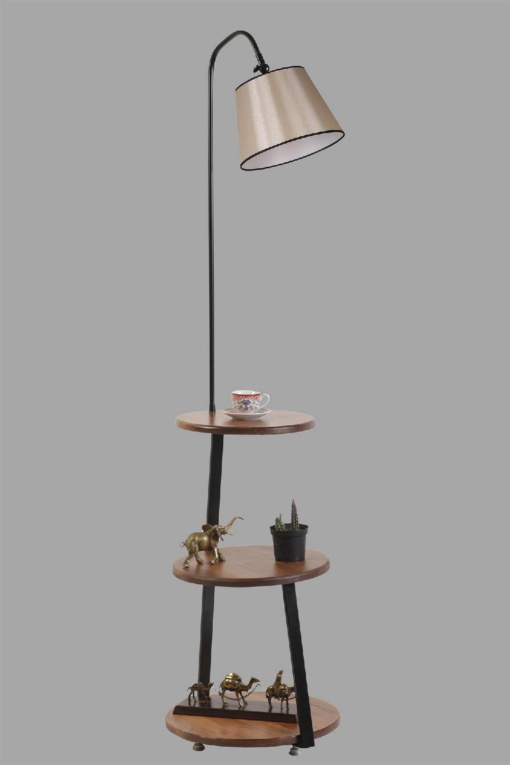 Opviq LumoNest Elegance: Beech & Metal Floor Beacon | Opviq