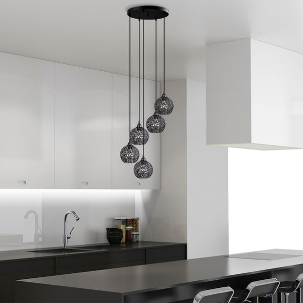 Opviq Lumos Noir: The Black Industrial Chandelier | Opviq