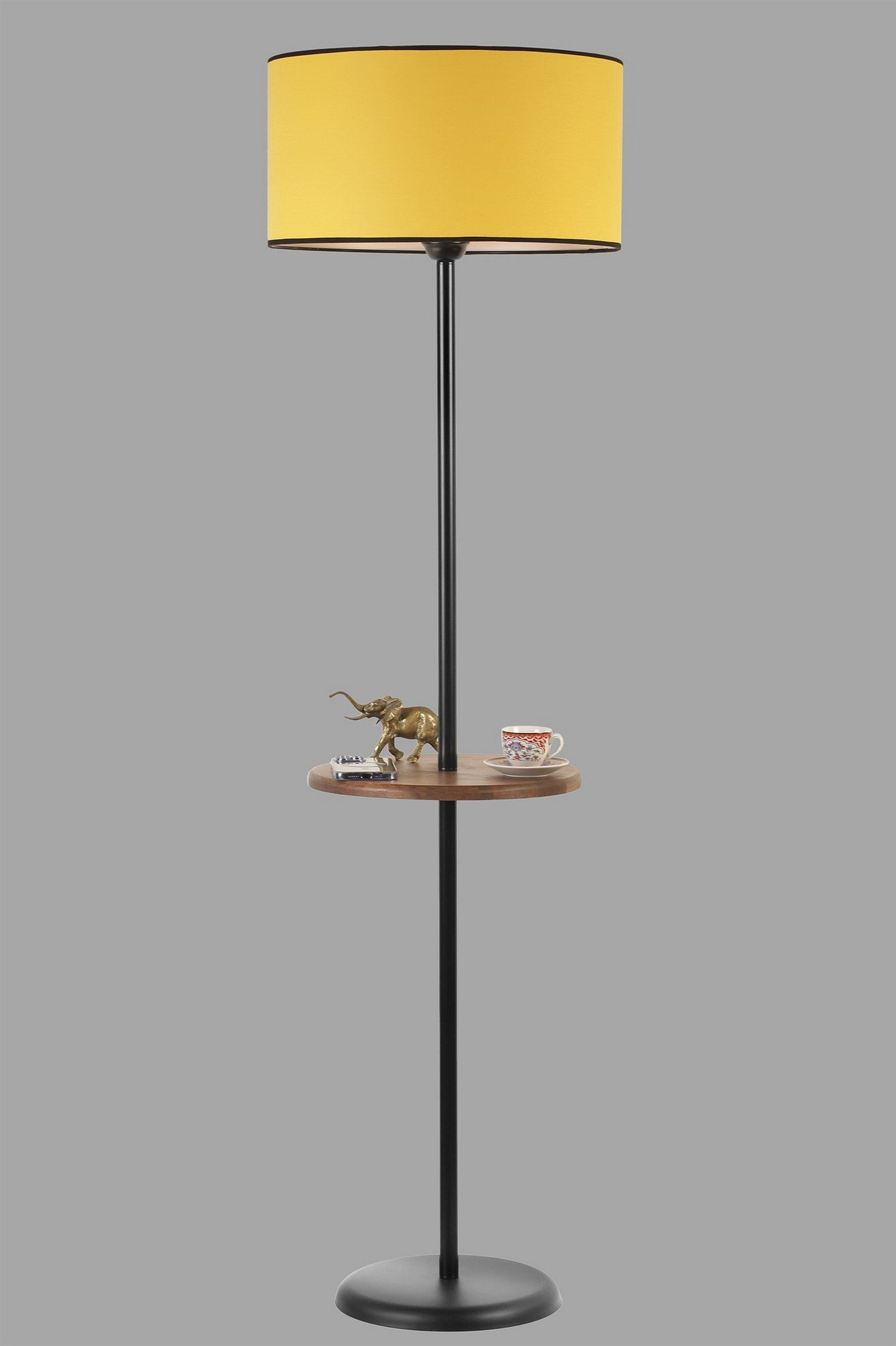 Opviq Lumoshelf Elegance: Mustard & Black Floor Lamp | Opviq