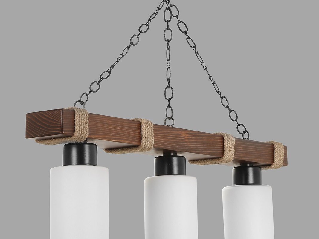 opviq LumosRustic: The Wooden Elegance Chandelier | Opviq