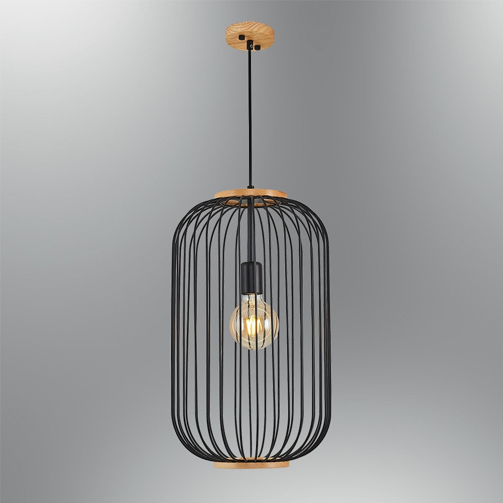opviq Lumoswood Industrial Chandelier 30cm Black Elegance | Opviq