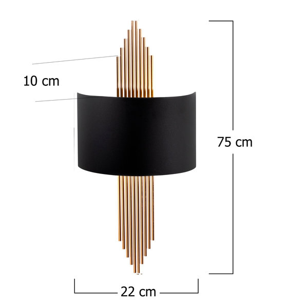 Opviq LustraGlow: Modern Copper & Black Wall Lamp | Opviq