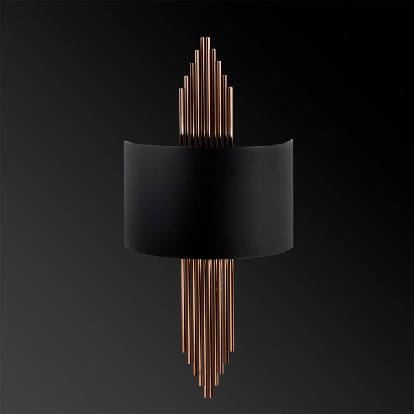 Opviq LustraGlow: Modern Copper & Black Wall Lamp | Opviq