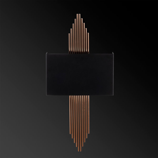 Opviq LustraGlow: Modern Copper & Black Wall Lamp | Opviq