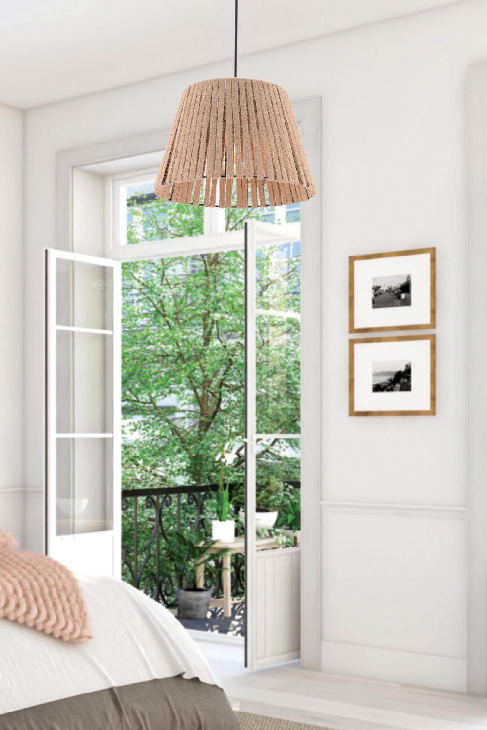 opviq LustraLoom JuteGlow Chandelier 65cm Cream Elegance | Opviq