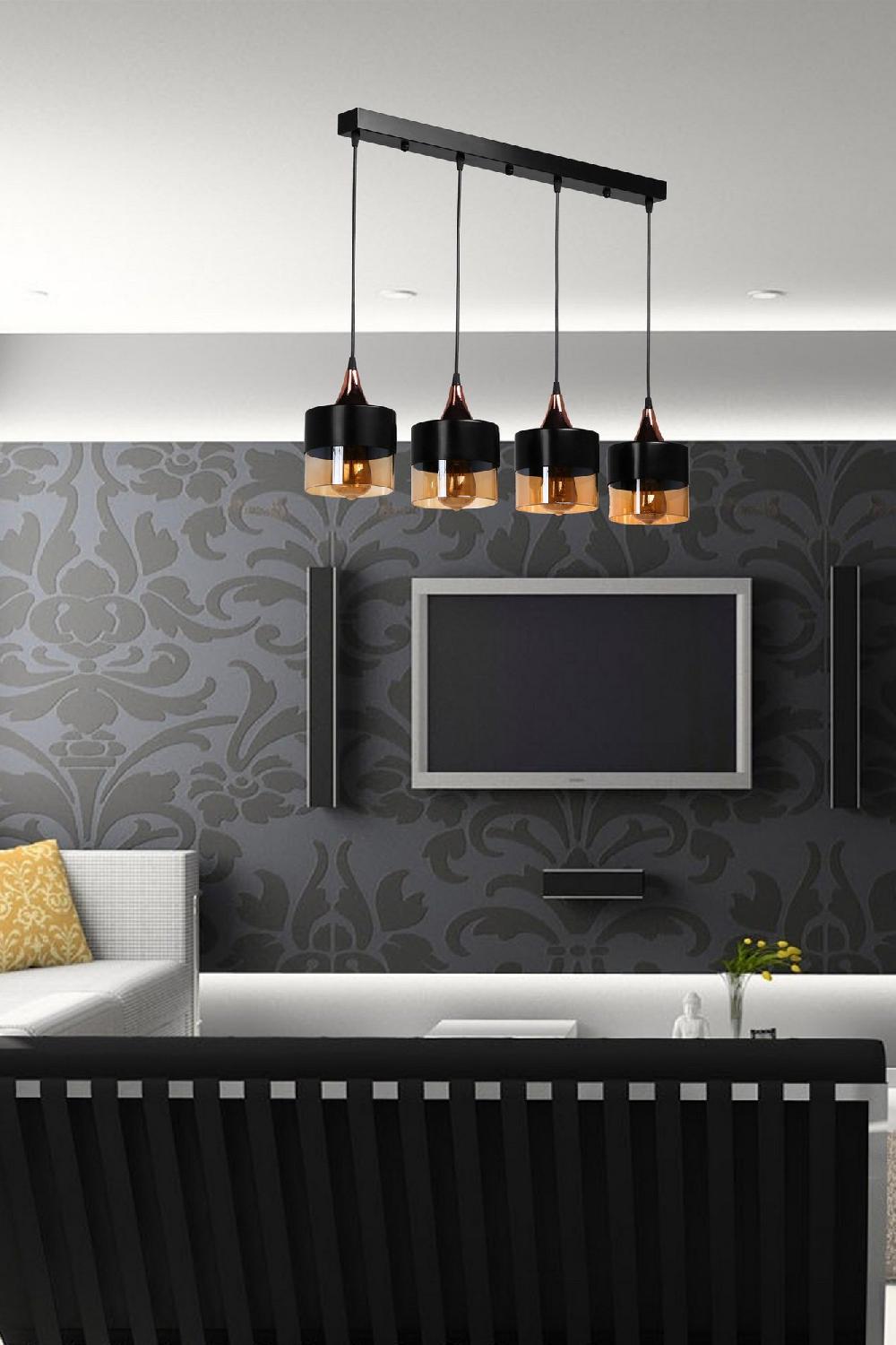 opviq LustraVibe Industrial Chandelier - Black Elegance | Opviq