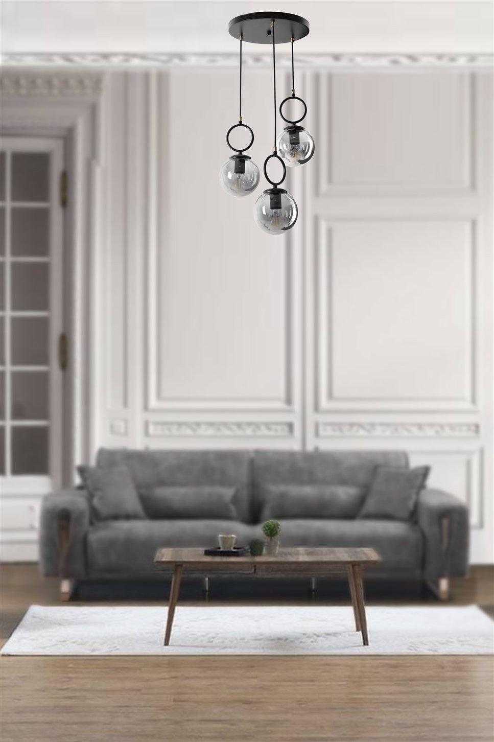 opviq Lustre Noir: Industrial Elegance Chandelier | Opviq