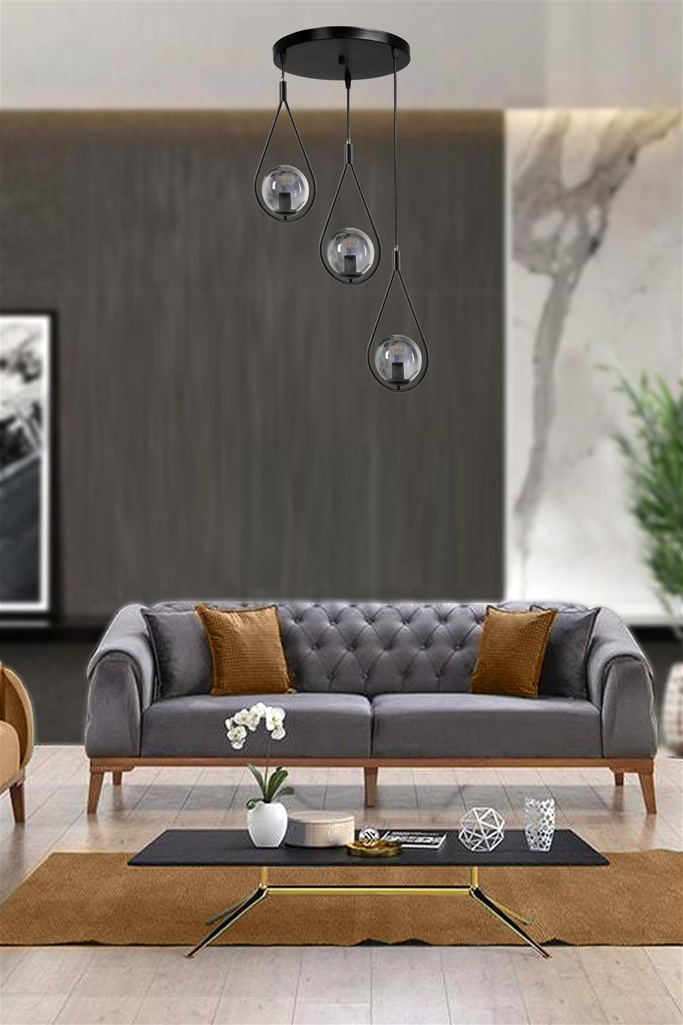opviq Lustre Noir: Industrial Elegance Chandelier | Opviq