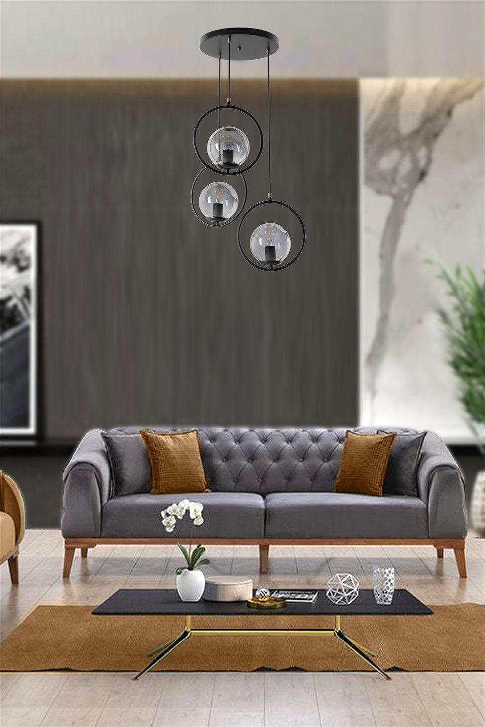 opviq Lustre Noir: Industrial Elegance Chandelier | Opviq