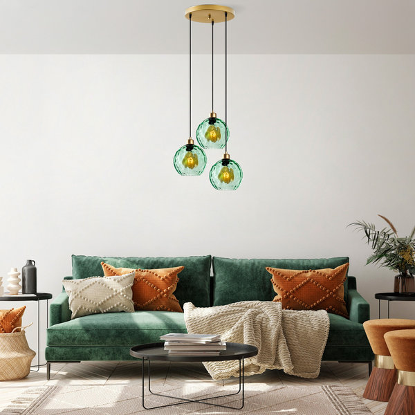 Opviq Lustre Verdea: Adjustable Green Elegance Chandelier | Opviq