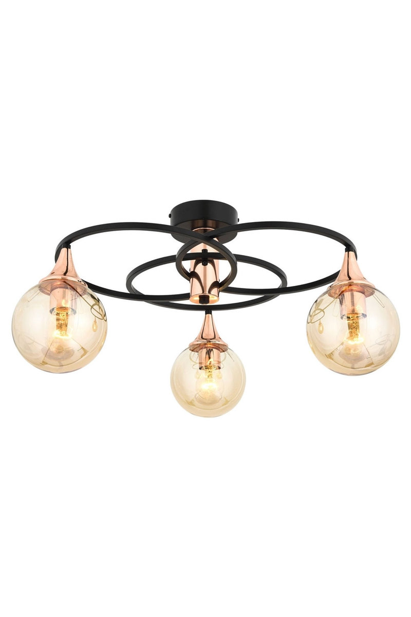 opviq LuxeAura Industrial Chandelier - Black & Bronze Elegance | Opviq