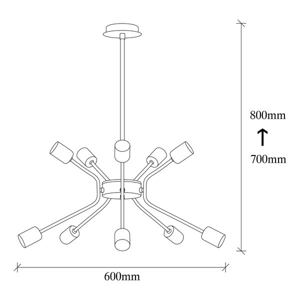 Opviq LuxeBeam Industrial Chandelier 60cm NoirNickel | Opviq