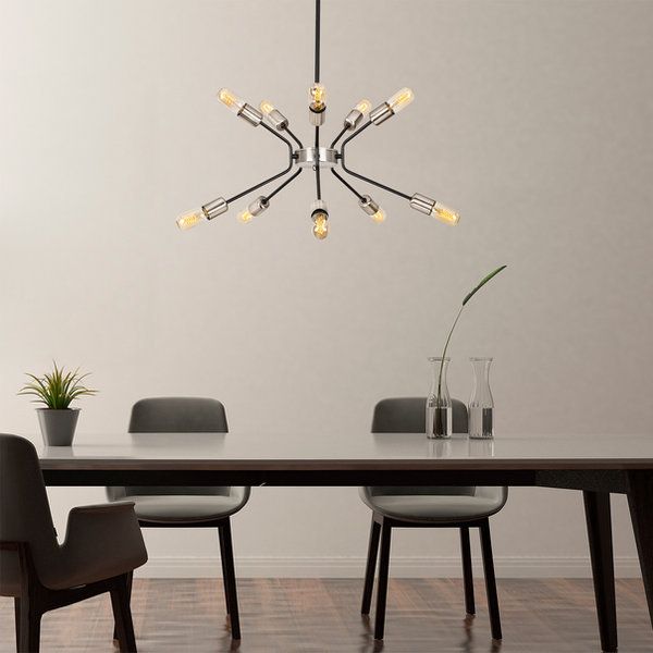 opviq LuxeBeam Industrial Chandelier 60cm NoirNickel | Opviq