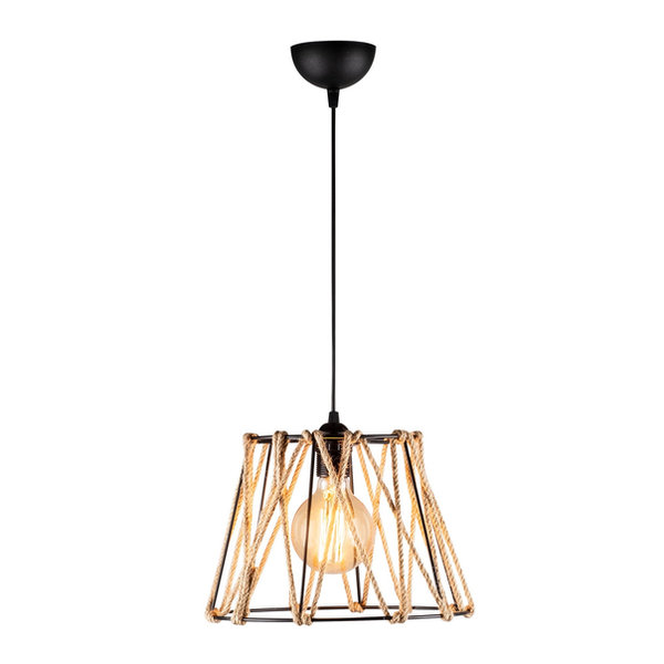 Opviq LuxeBeam Industrial Chandelier - Black & Beige Glow | Opviq