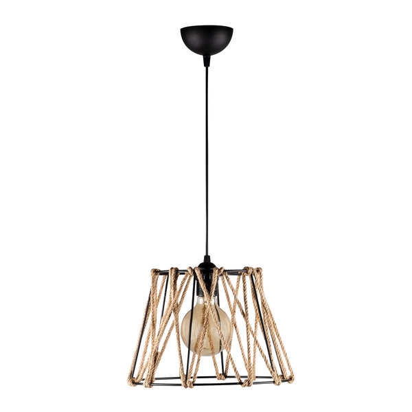 Opviq LuxeBeam Industrial Chandelier - Black & Beige Glow | Opviq