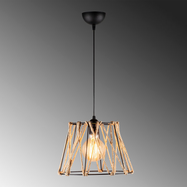 Opviq LuxeBeam Industrial Chandelier - Black & Beige Glow | Opviq