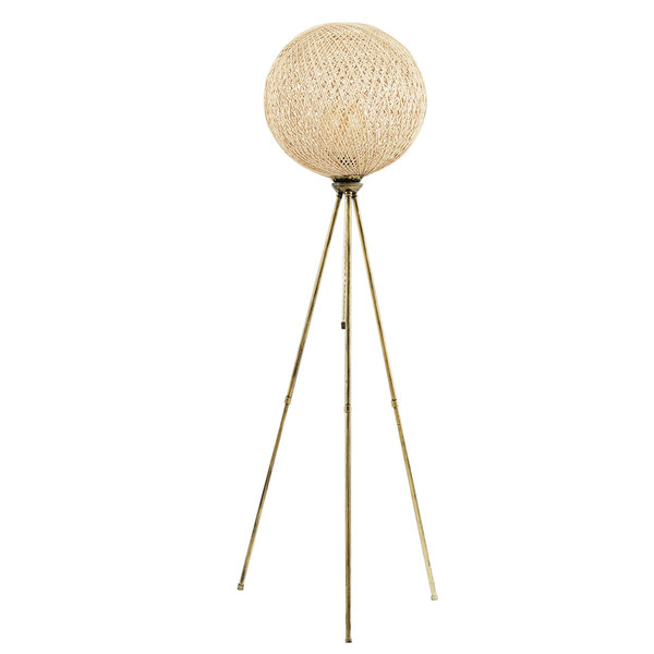 Opviq LuxeBoho Glow: Chic Metal & Jute Floor Lamp | Opviq