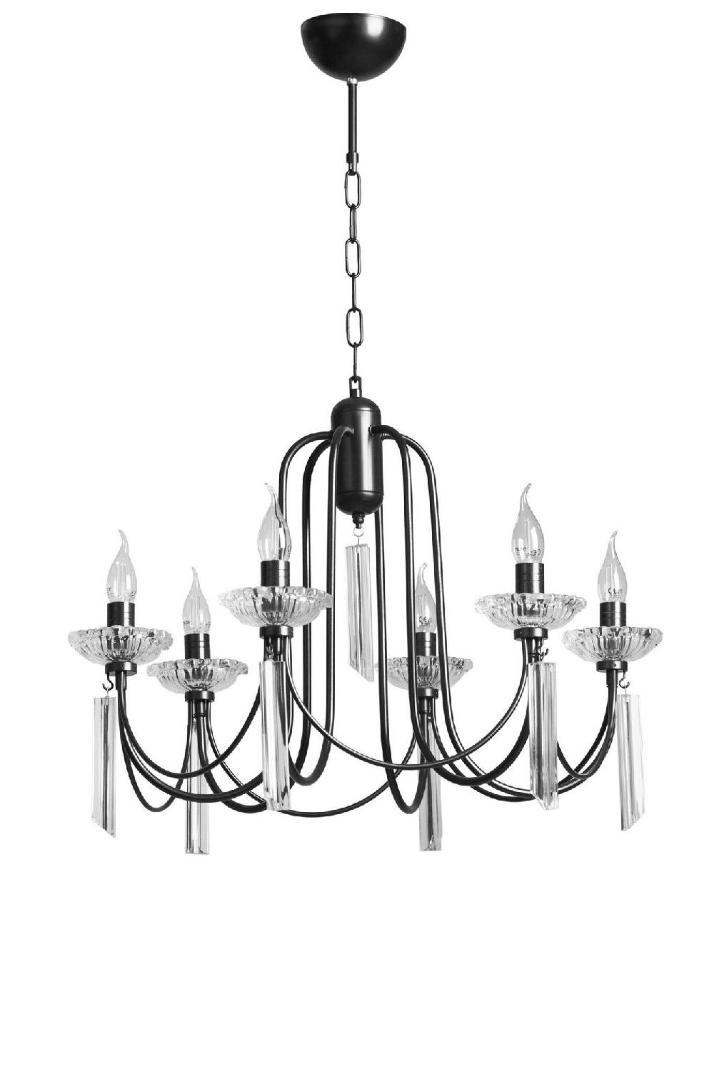 Opviq LuxeCrest Crystal Black Chandelier Elegance | Opviq