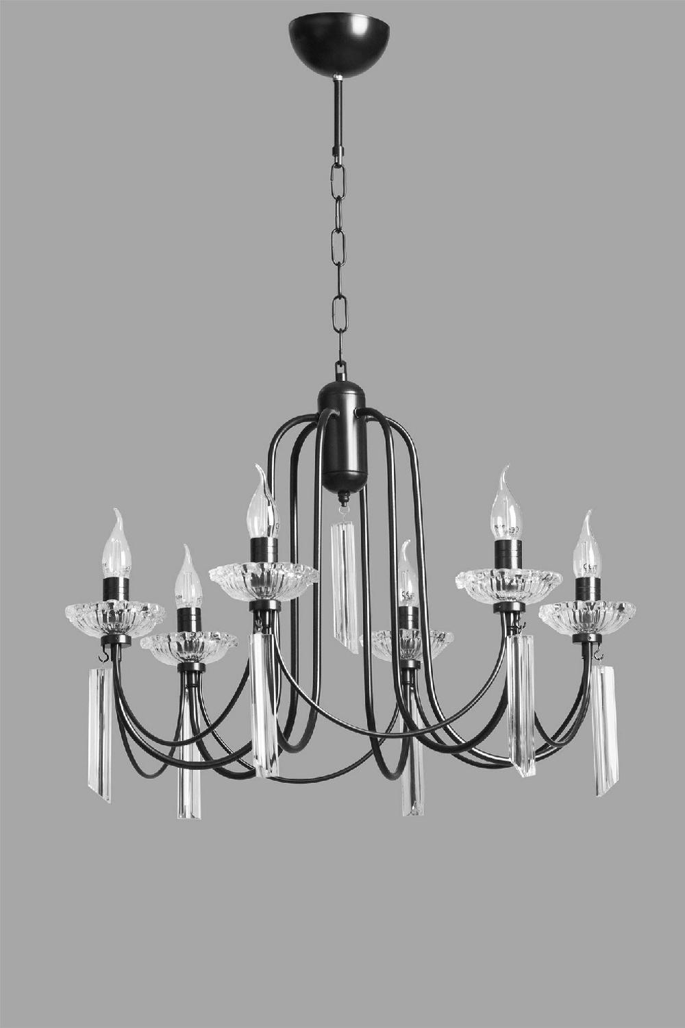 Opviq LuxeCrest Crystal Black Chandelier Elegance | Opviq