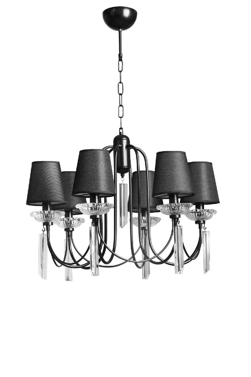 opviq LuxeCrest Crystal Black Chandelier Elegance | Opviq