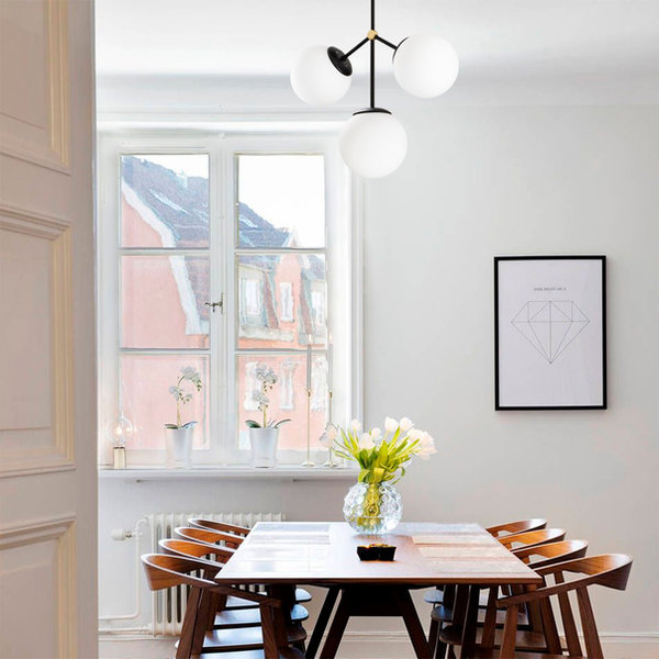 opviq LuxeLuma Chandelier: Nordic Elegance in Black & White | Opviq