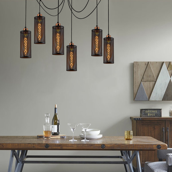opviq LuxeNox Black & Bronze Chandelier Elegance | Opviq