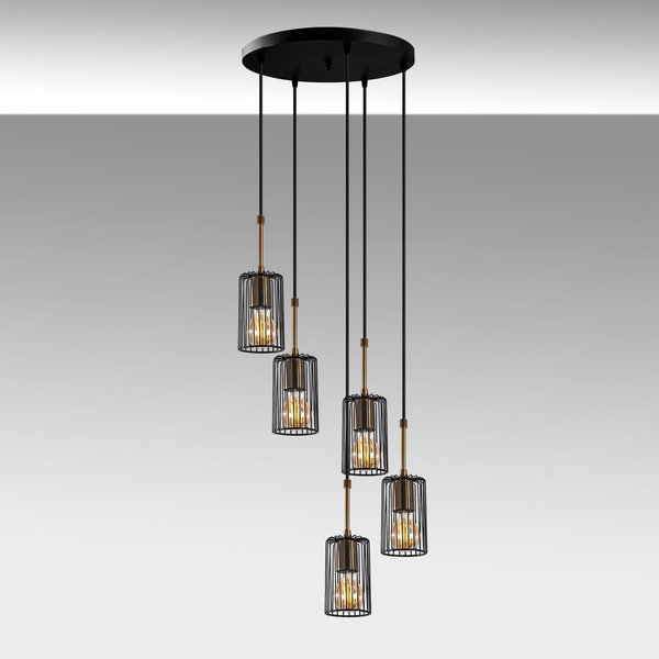 Opviq LuxeVibe Industrial Chandelier - Noir Elegance | Opviq