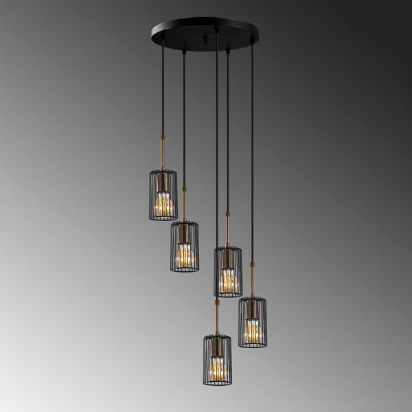 Opviq LuxeVibe Industrial Chandelier - Noir Elegance | Opviq