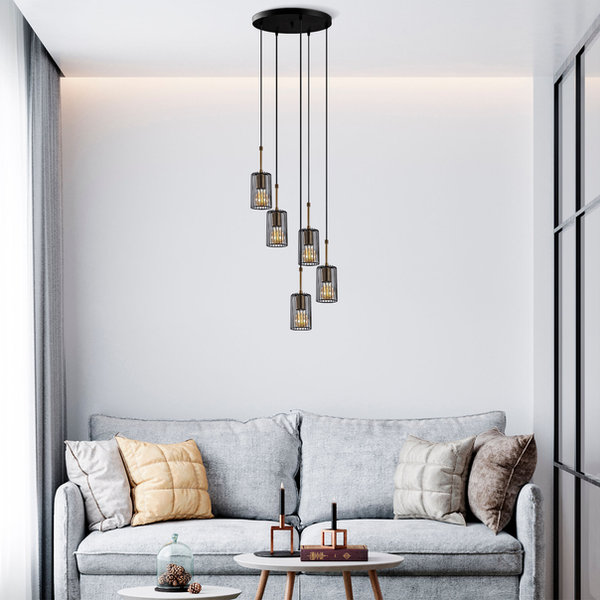 opviq LuxeVibe Industrial Chandelier - Noir Elegance | Opviq