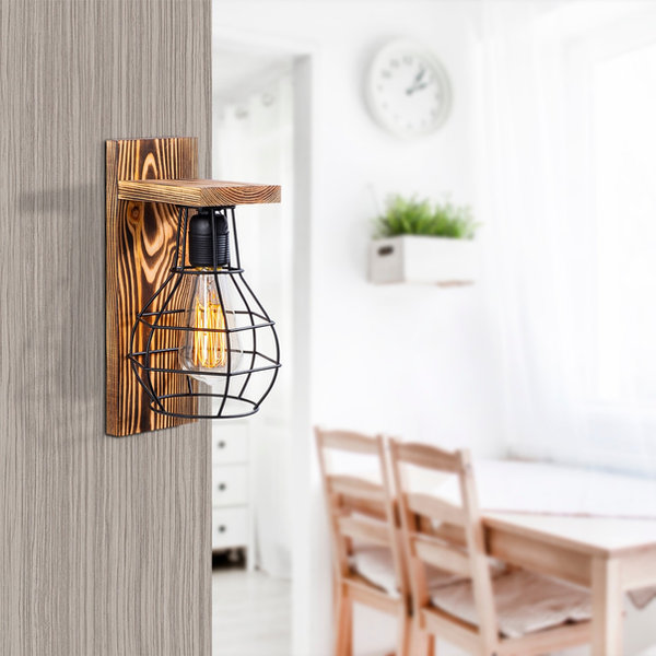 opviq LuxeWood Glow - Rustic Elegance Wall Lamp | Opviq