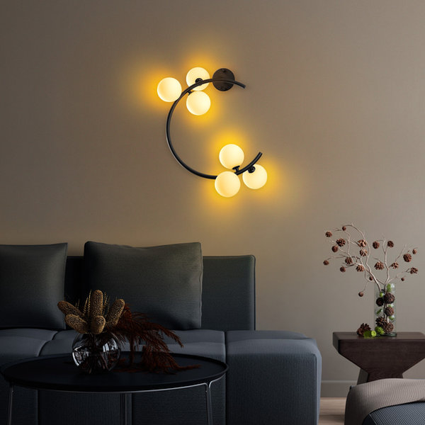 Opviq Nocturna Glow: Black Metal Wall Radiance | Opviq