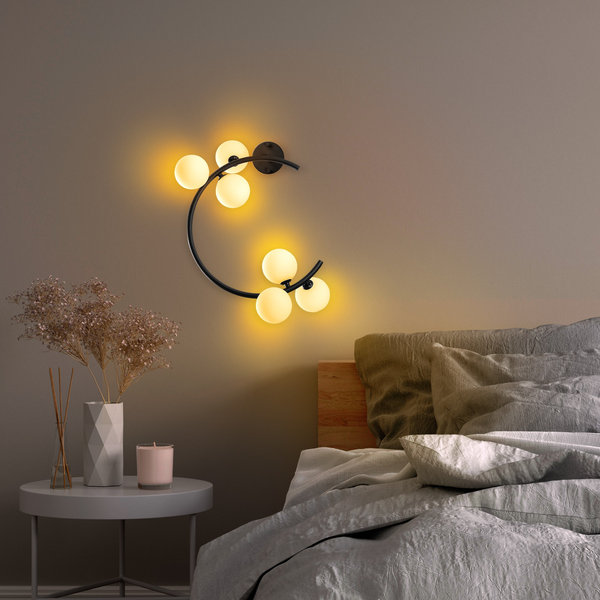 Opviq Nocturna Glow: Black Metal Wall Radiance | Opviq