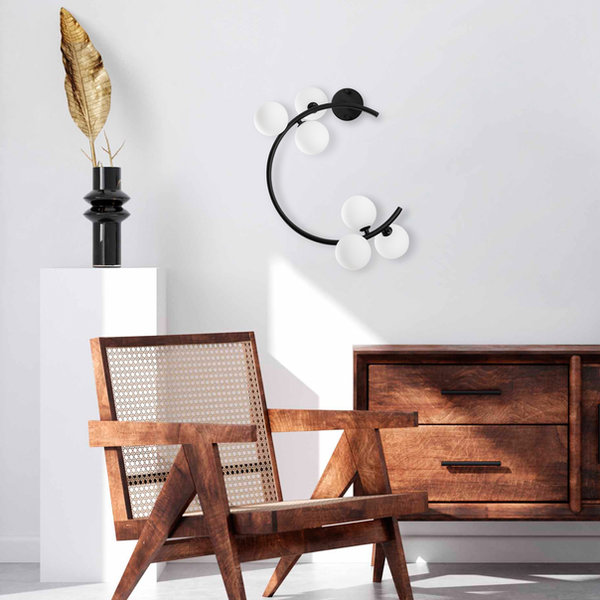 Opviq Nocturna Glow: Black Metal Wall Radiance | Opviq