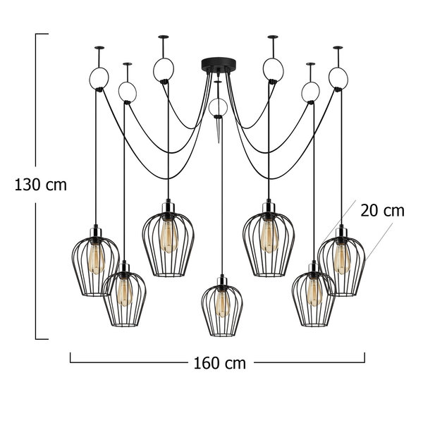 Opviq Nostalgia Noir Chandelier 160: Industrial Elegance | Opviq