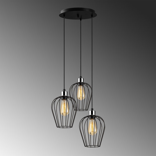 Opviq Nostalglo Black Chandelier: Industrial Elegance | Opviq
