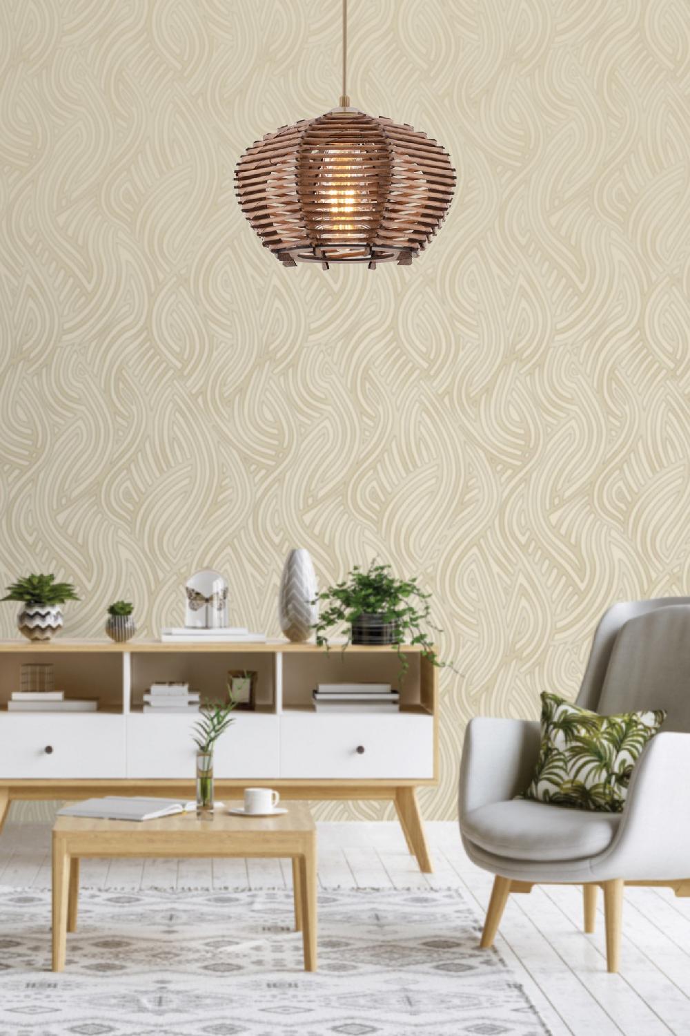 opviq BambooGlow Wooden Chandelier Elegance | Opviq