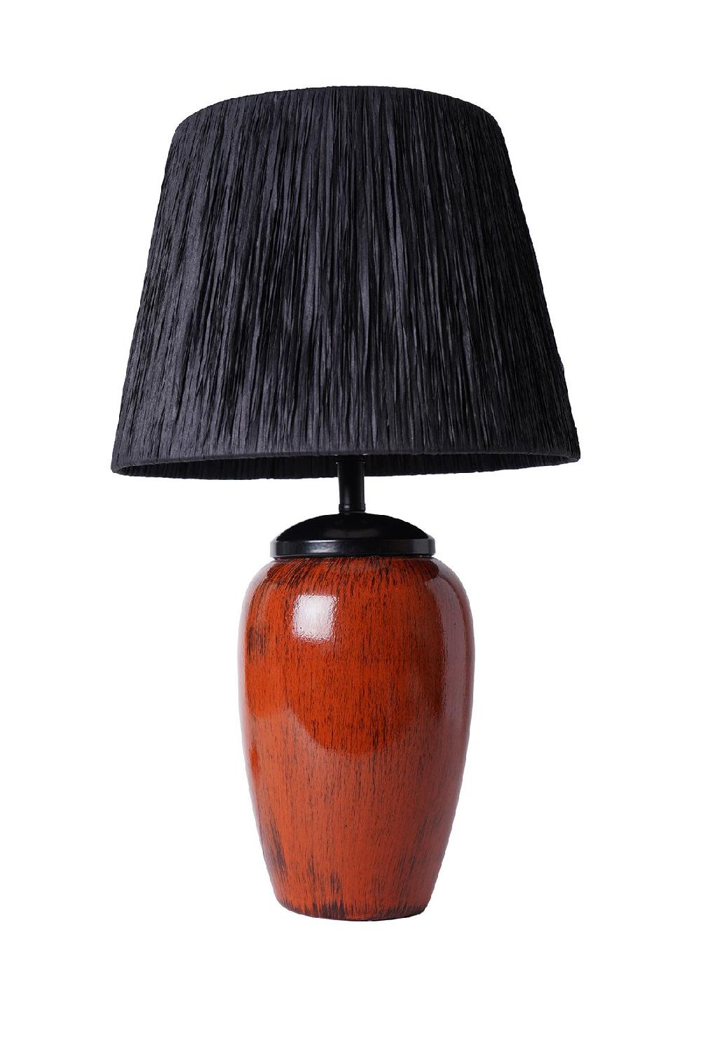 Opviq CeramiGlow Luxe: Rustic Red & Brown Lamp | Opviq
