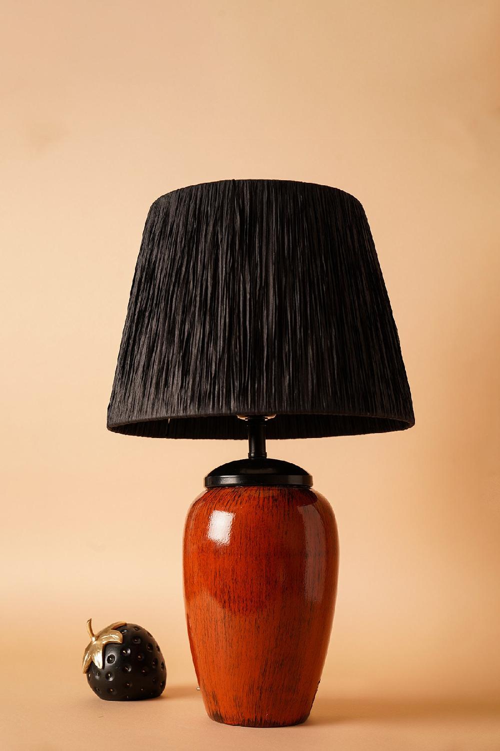 opviq CeramiGlow Luxe: Rustic Red & Brown Lamp | Opviq