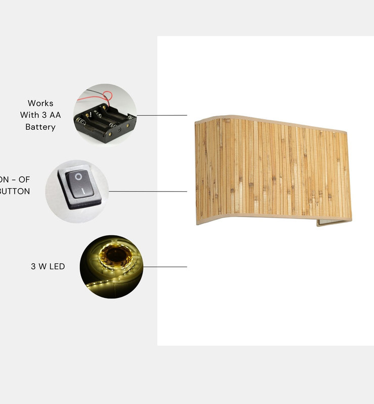 Opviq LumaBeige AuraWall: Chic Battery Lamp | Opviq